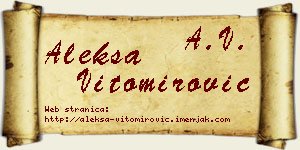 Aleksa Vitomirović vizit kartica